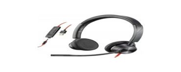 Słuchawki przewodowe z mikrofonem Poly 214016-01, Plantronics Blackwire C3325-M, USB-A, Jack 3,5 mm