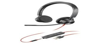 Słuchawki przewodowe z mikrofonem Poly 214016-01, Plantronics Blackwire C3325-M, USB-A, Jack 3,5 mm