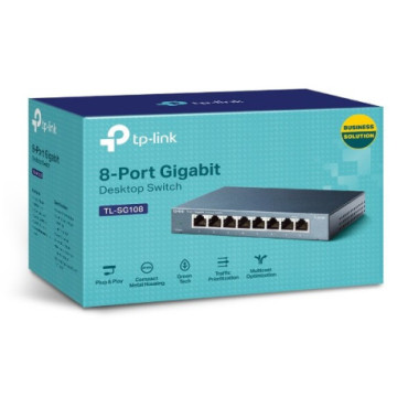 Switch niezarządzalny TP-Link TL-SG108, 8-portowy, Desktop, Gigabit